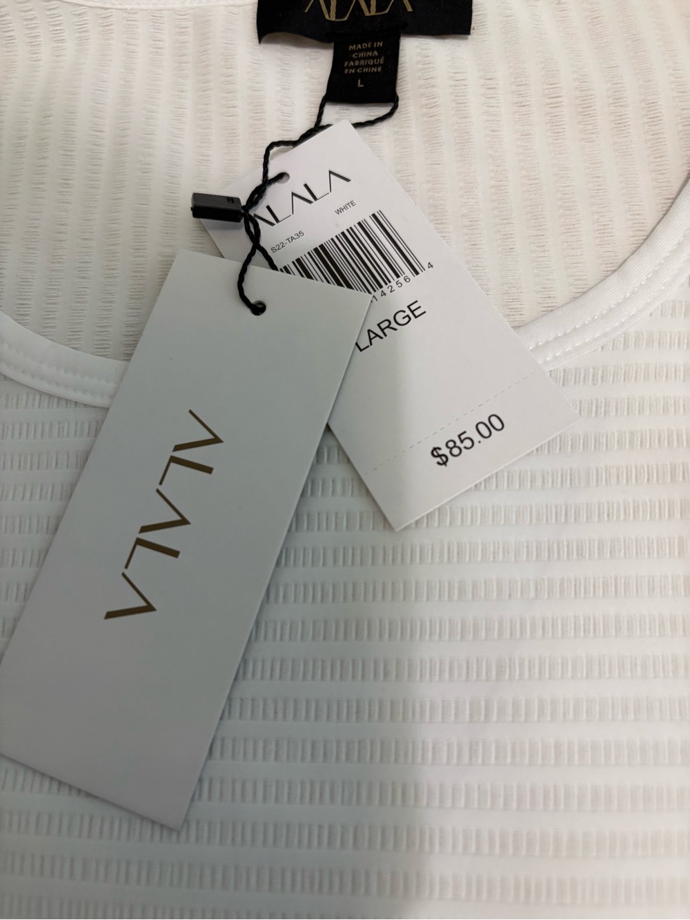 NWT Alala White Ribbed Tank Top!